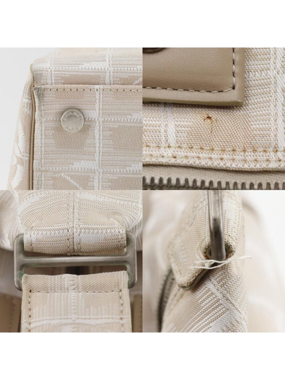 Chanel New Travel Line Nylon Canvas Beige Boston Bag - Picture 8 of 10